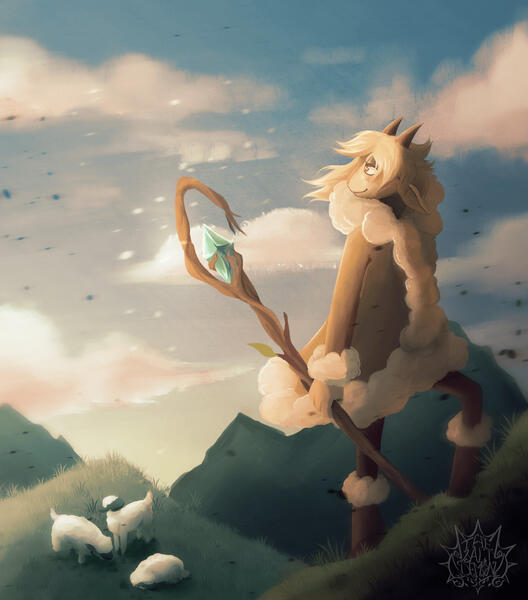 painted scene, fullbody